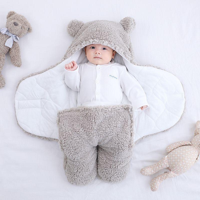Baby Sleeping Bag Ultra-Soft Fluffy Fleece Newborn Cocoon Blanket Infant Boys Girls Clothes Sleeping Nursery Wrap Swaddle 3 6 M - Paradis Du Jardin