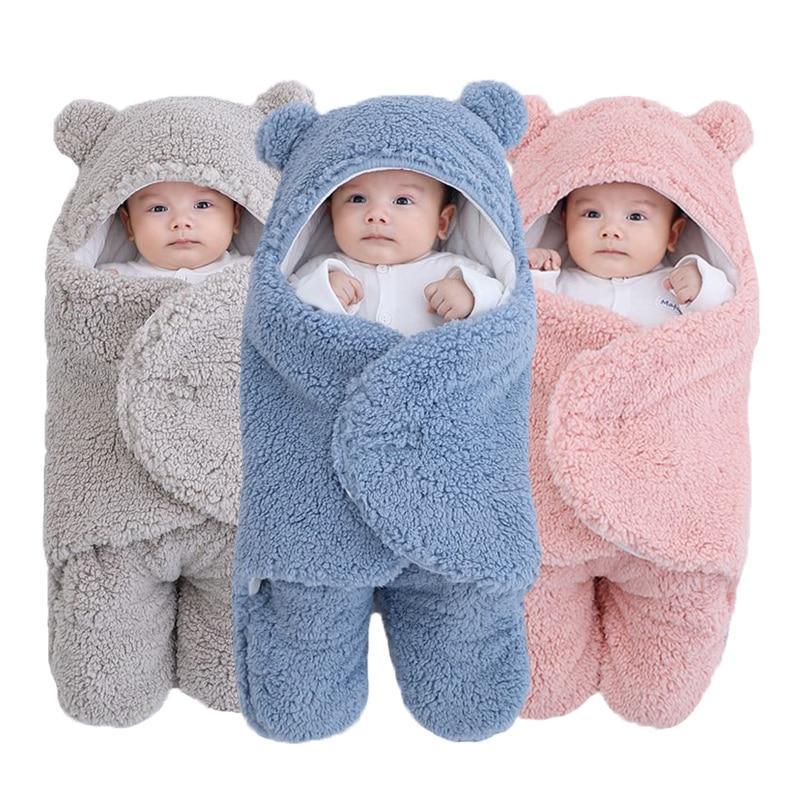 Baby Sleeping Bag Ultra-Soft Fluffy Fleece Newborn Cocoon Blanket Infant Boys Girls Clothes Sleeping Nursery Wrap Swaddle 3 6 M - Paradis Du Jardin