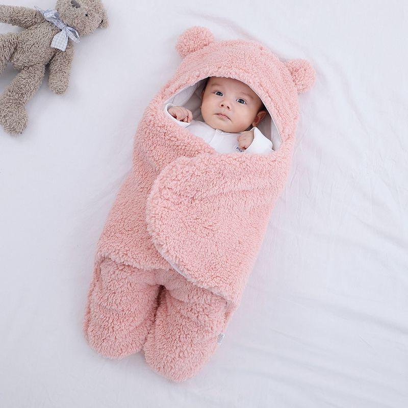 Baby Sleeping Bag Ultra-Soft Fluffy Fleece Newborn Cocoon Blanket Infant Boys Girls Clothes Sleeping Nursery Wrap Swaddle 3 6 M - Paradis Du Jardin