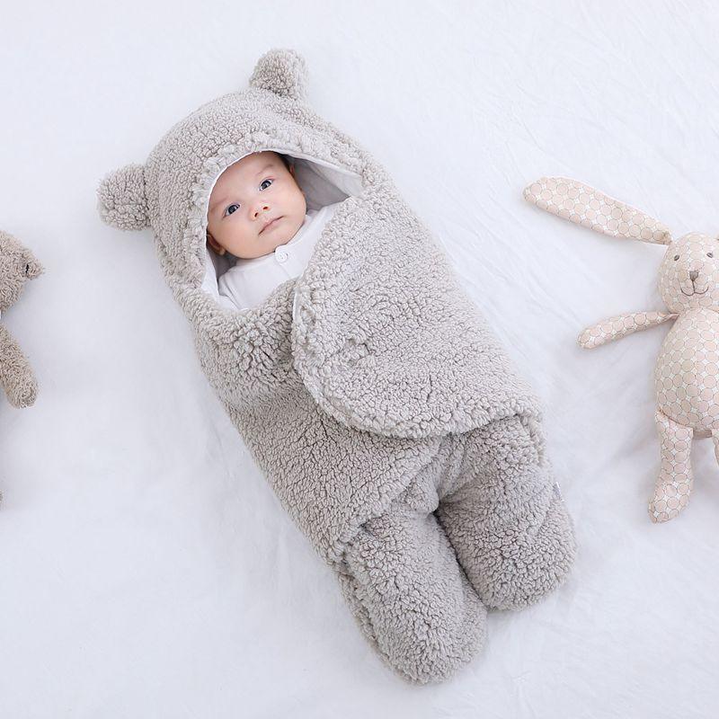 Baby Sleeping Bag Ultra-Soft Fluffy Fleece Newborn Cocoon Blanket Infant Boys Girls Clothes Sleeping Nursery Wrap Swaddle 3 6 M - Paradis Du Jardin